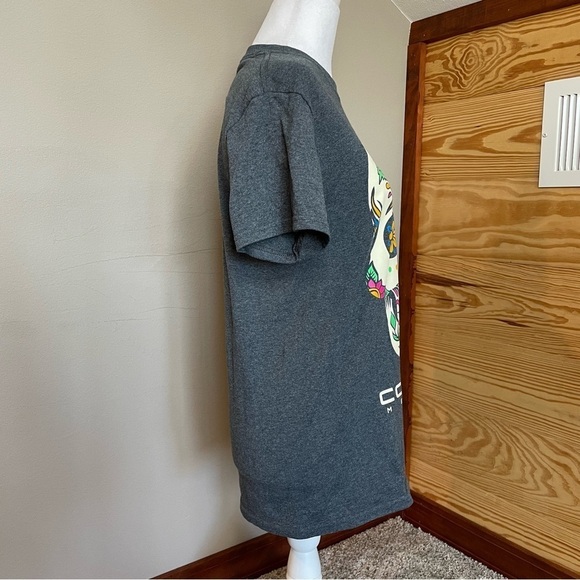 Tropical Relax Sugar Skull Cozumel Mexico Grey Short Sleeve Tee Small - Picture 2 of 7